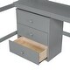 preview thumbnail 12 of 11, Solid Wood Loft Bed with Bulit-in Desk, Storage Shelf and 3 Drawers, Twin Size Loft Bedframe with Storage Box and Blackboard