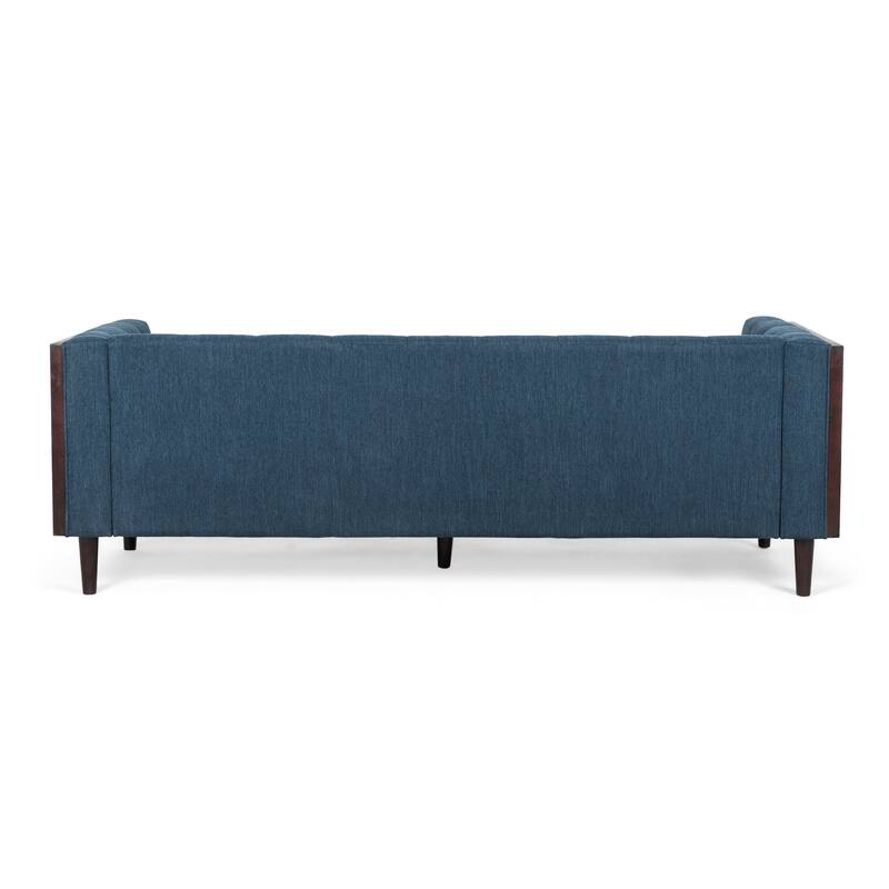 Modern Contemporary Botton Tufted 3-Seater Sofa with Square Arms