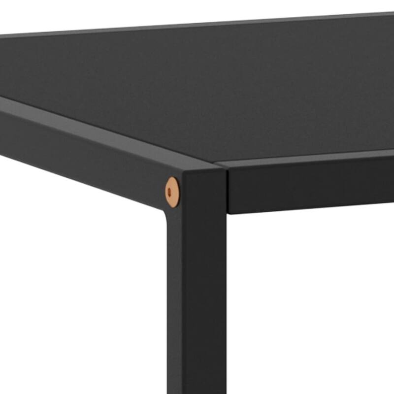 vidaXL Coffee Table Black with Black Glass 39.4"x19.7"x13.8" - 39.4" x 19.7" x 13.8"