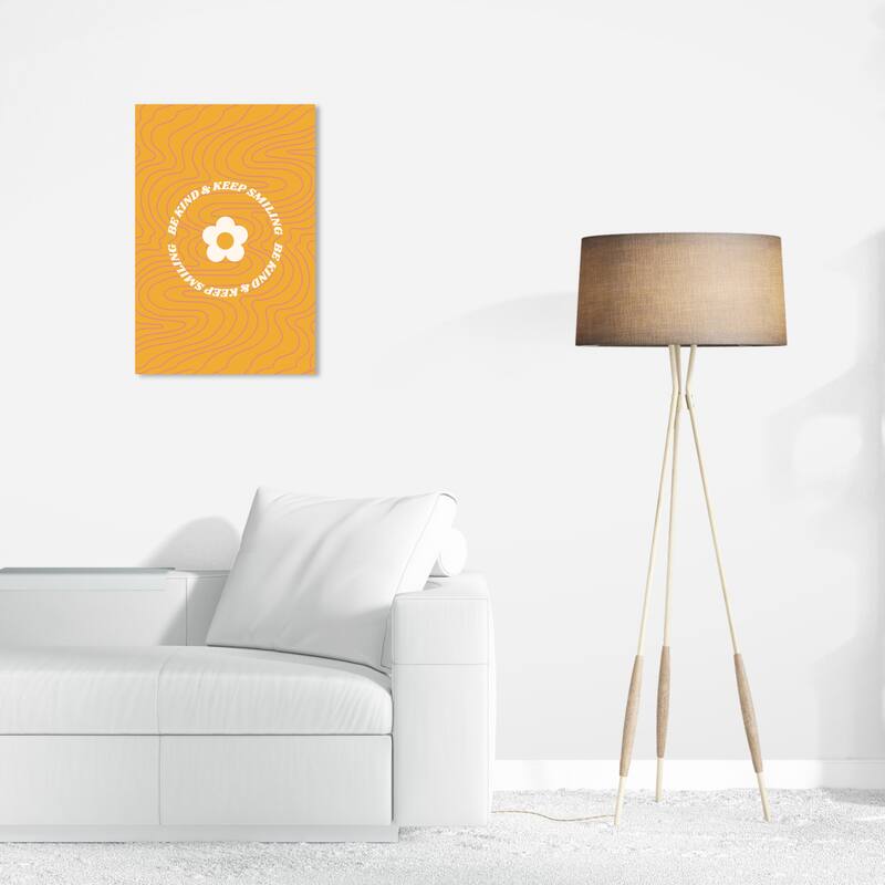 Wynwood Studio Canvas Typography and Quotes Be Kind Butterscotch Gold and Yellow Modern & Contemporary Wall Art Canvas Print - 24 x 16