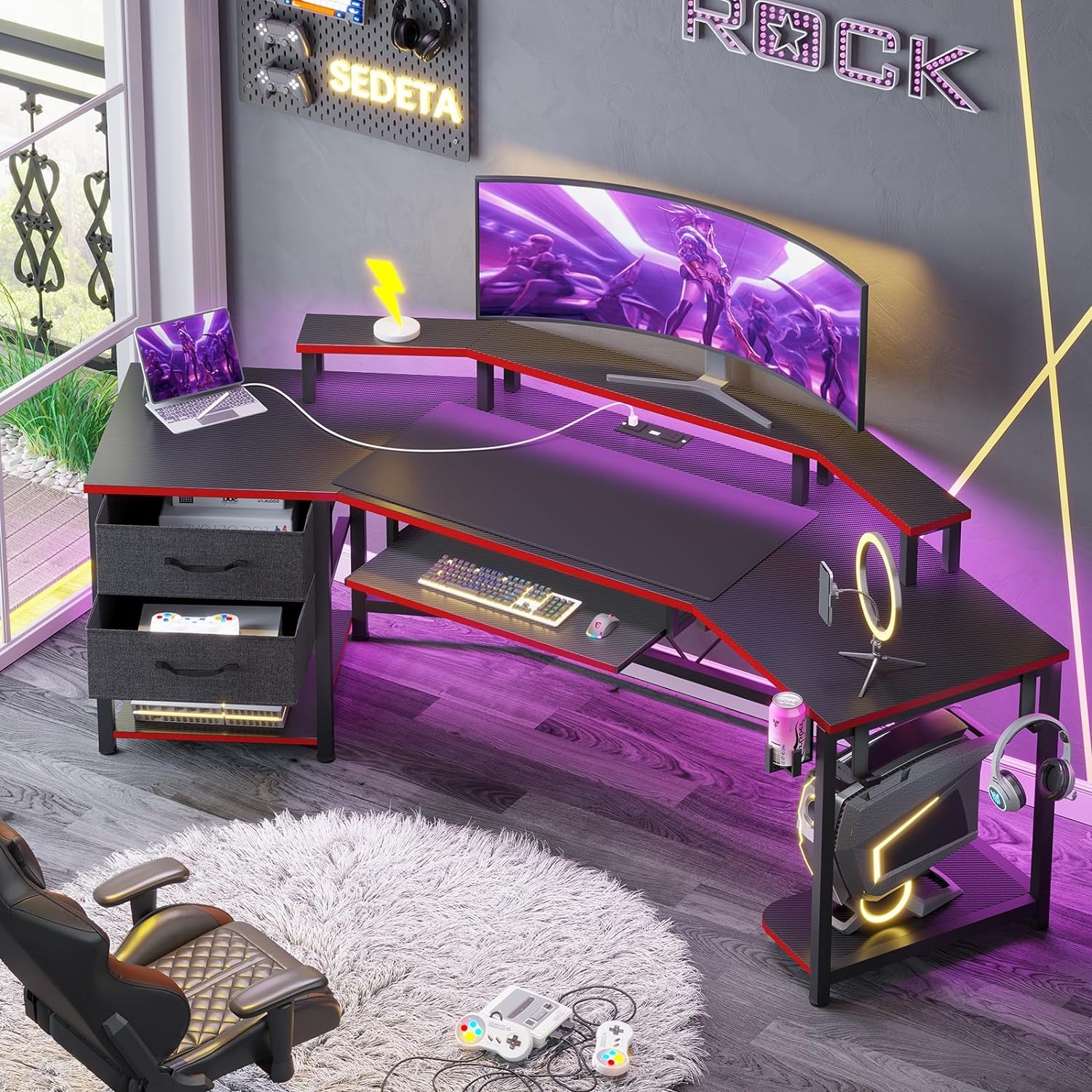 Purple gaming desk discount