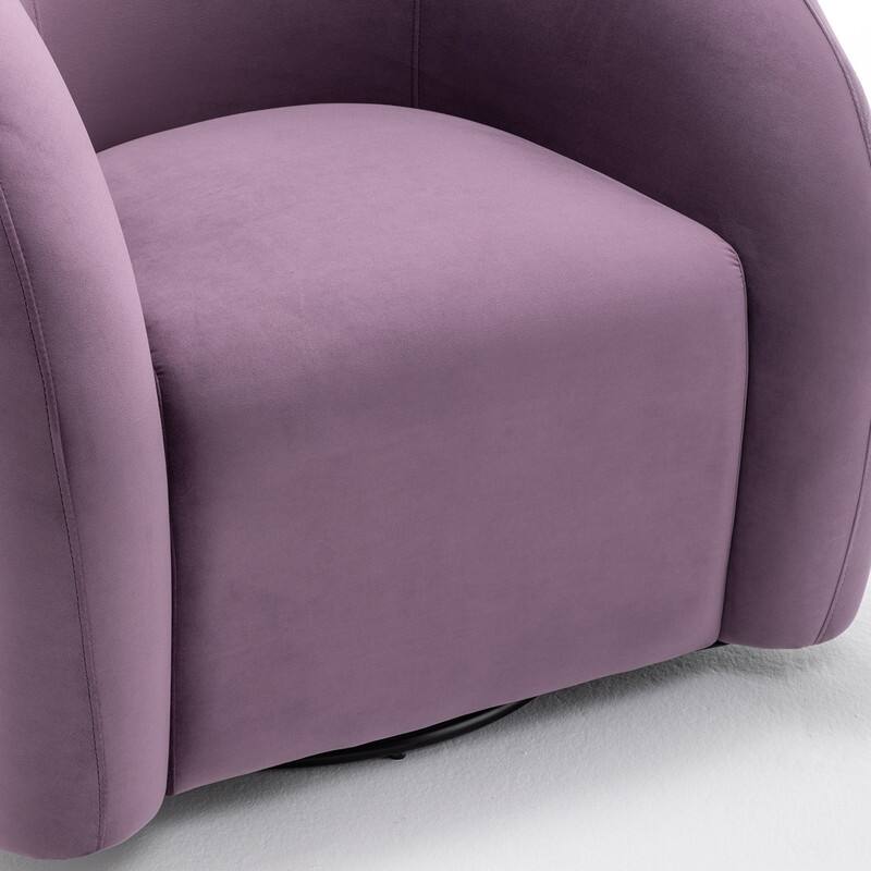 SEYNAR Modern Glam Velvet 360 Degree Swivel Accent Armchair with Tufted Back