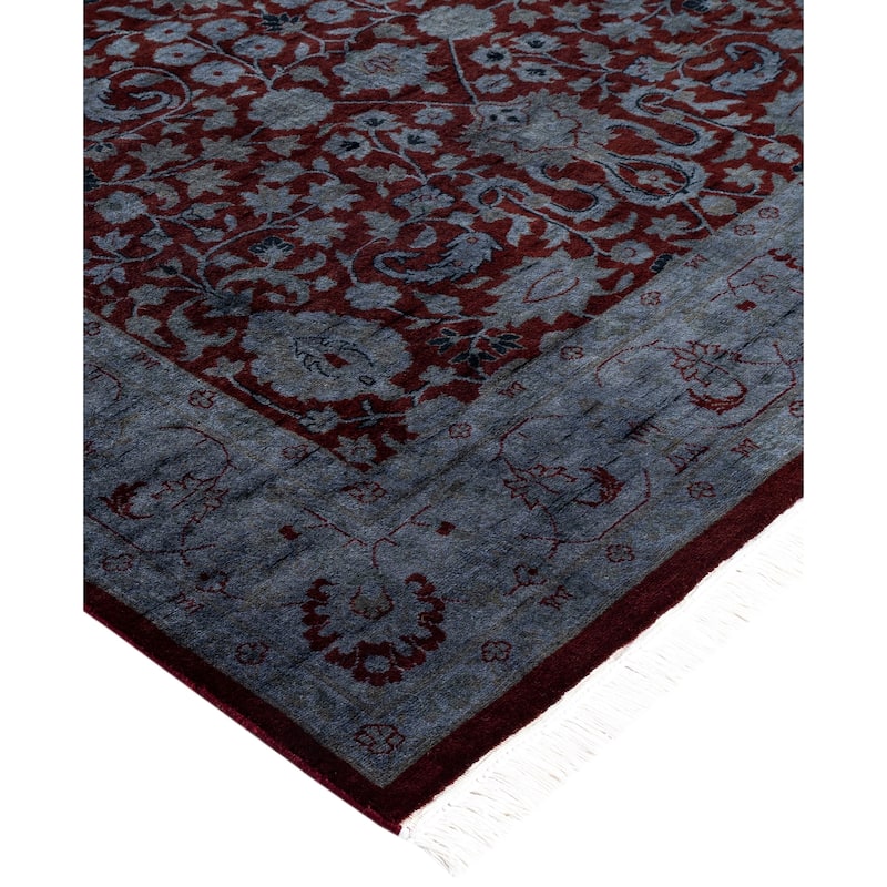 Overdyed One-of-a-Kind Hand-Knotted Area Rug - Red - 4' 1" x 6' 2"