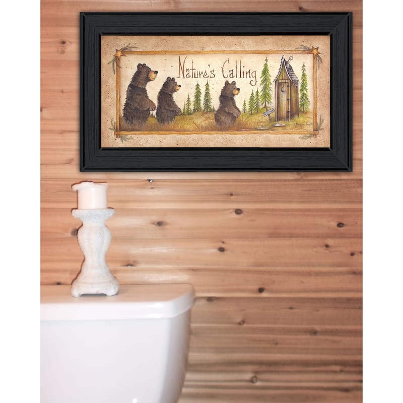 TrendyDecor4U Farmhouse "Natures Calling" Framed Print Wall Art by Mary Ann June - Earthtone