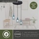 preview thumbnail 5 of 8, Millie 3L Bronze Farmhouse Jar Pendant Chandelier Ceiling Light Fixture Blue Glass - 17.5-in W x 17.75-in H x 17.5-in D