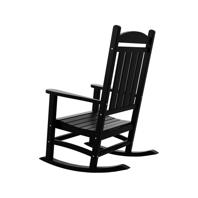Laguna Hdpe All Weather Outdoor Patio Rocking Chairs With Side Table (3-Piece Set)