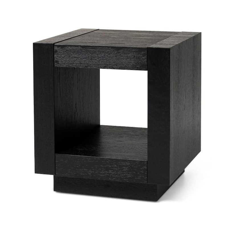 Maven Lane Artemis Contemporary Wooden Side Table - Refined Black