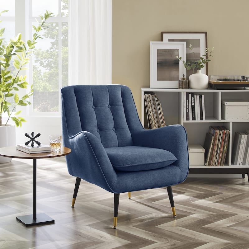 Art Leon Mid-century Modern Accent Arm Chair (SET OF 2) - SINGLE - Blue