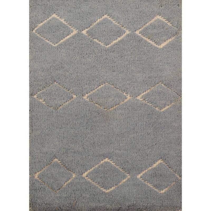Contemporary Moroccan Oriental Foyer Rug Handmade Wool Carpet - 2'0"x 3'0"