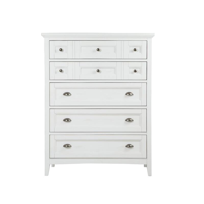 Magnussen Home Heron Cove Chalk White and Dovetail Grey Drawer Chest