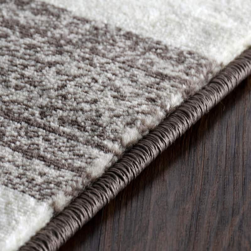 Contemporary Block Tile Indoor Area Rug or Runner by Superior