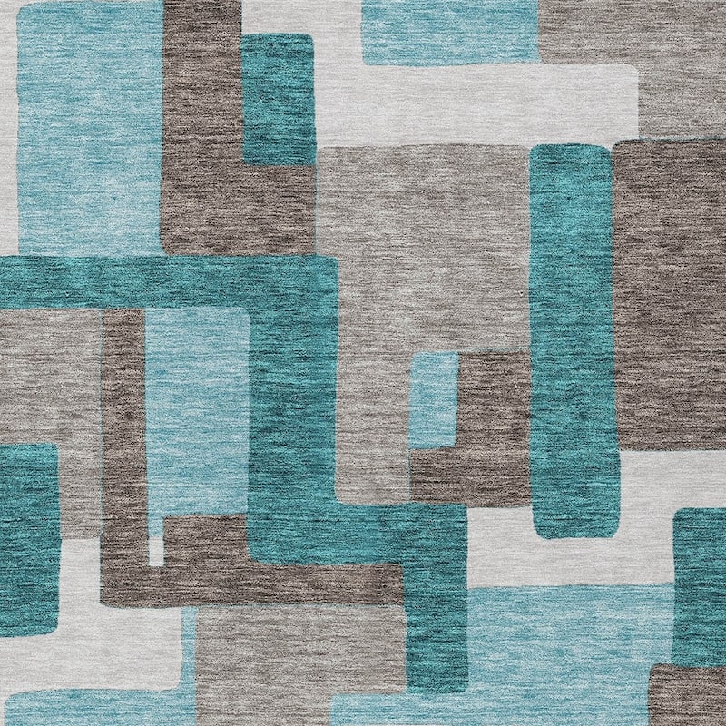 HomeRoots Abstract Transitional Rectangle Outdoor Rug