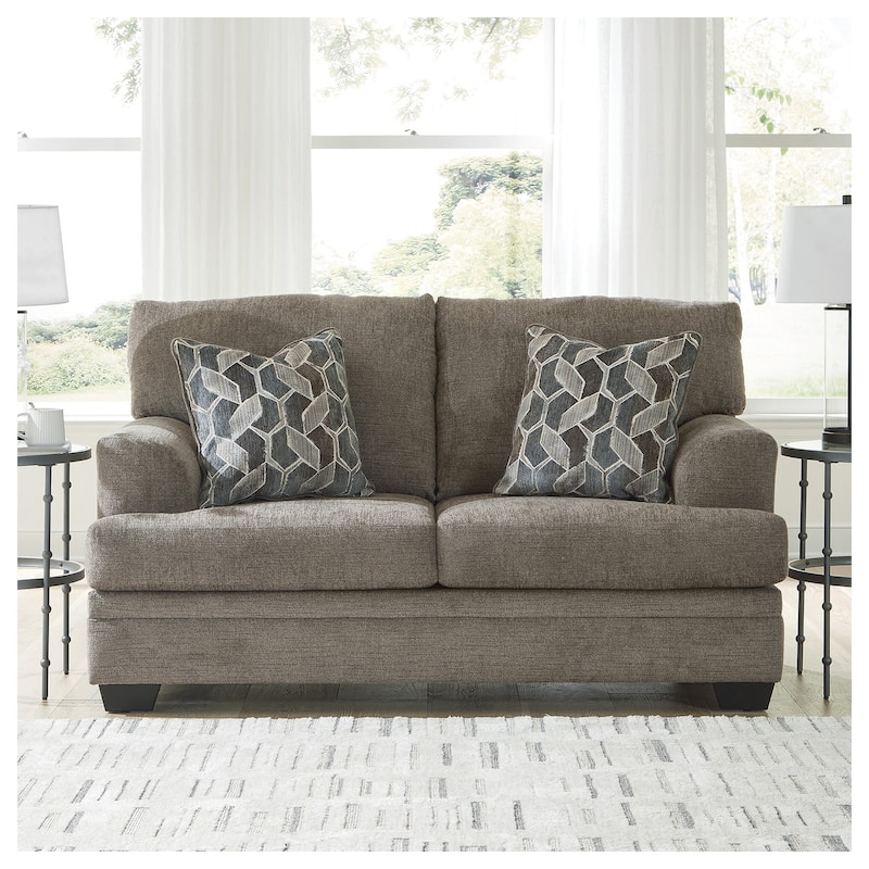 Signature Design by Ashley Stonemeade Loveseat - 67"W x 41"D x 39"H - Nutmeg