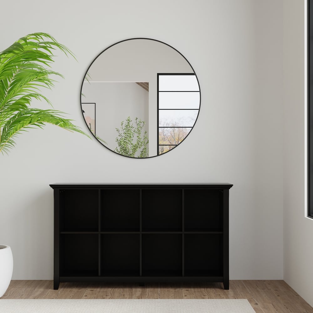 WYNDENHALL Normandy SOLID WOOD 57 inch Transitional 8 Cube Storage Sofa Table - 57"w x 15.75"d x 33"h