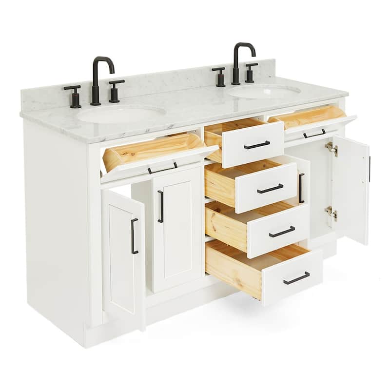 Ariel T061DCW2OVO Hepburn 61" Free Standing Double Basin Vanity Set