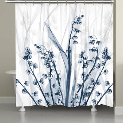 Blue Radiant Floral Shower Curtain