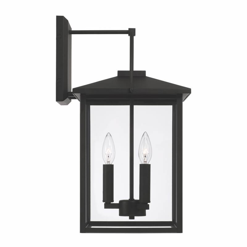 Bryson Black Outdoor Wall Lantern w/ Clear Glass