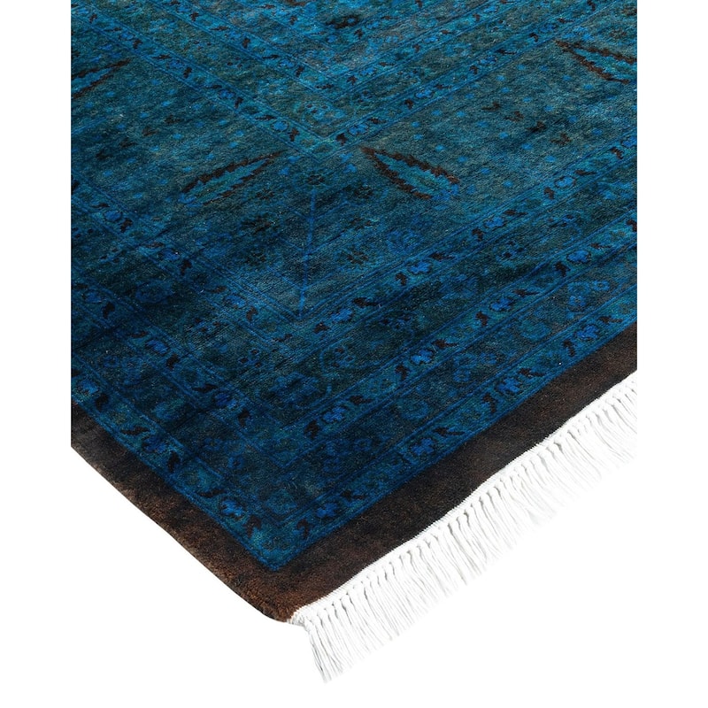 Overton Handknotted Wool Vintage Inspired Contemporary Overdyed Orange Area Rug - 18' 2" x 9' 3"