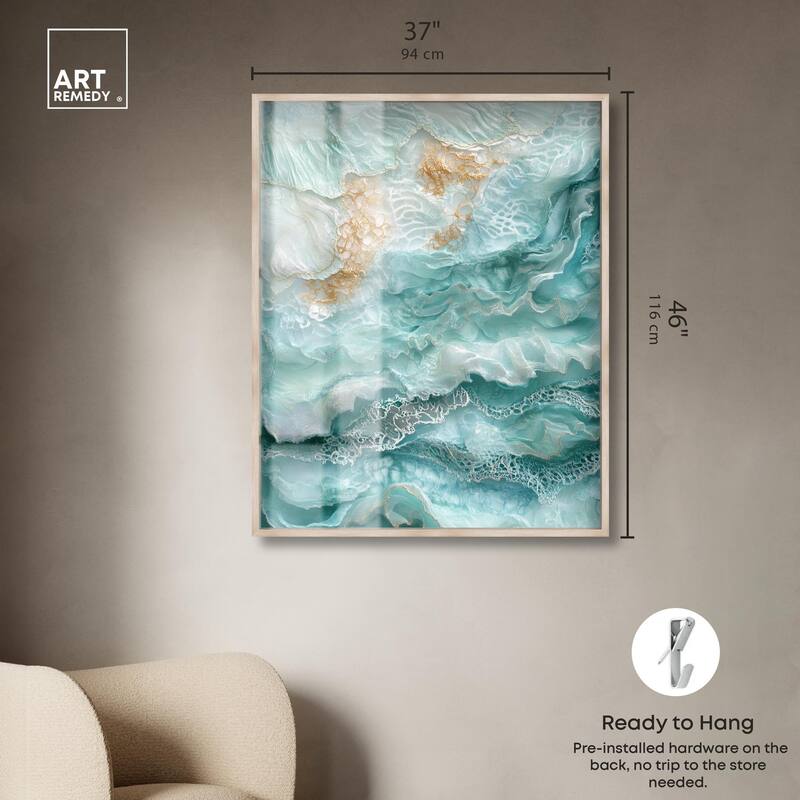 Teal Tiered Turbulence Shadowbox by Art Remedy
