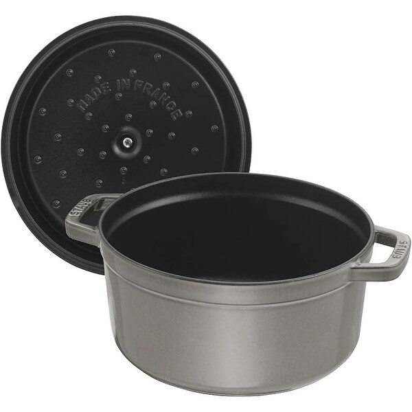 Staub 14cm / 0.75 qt Cast Iron Round Cocotte Pot, Graphite Grey