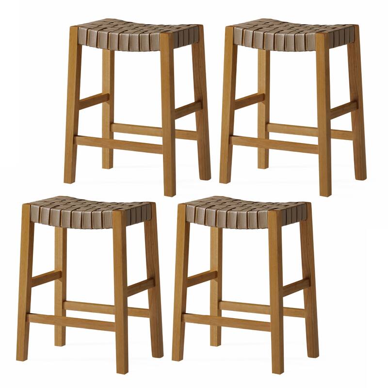 Maven Lane Emerson 26" Counter Height Kitchen Stool - Set of 4 - Weathered Natural