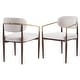 preview thumbnail 3 of 13, Christopher Knight Home - GlamCore Modern Upholstered Metal Base Dining Chairs with Gold Accents