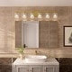 preview thumbnail 11 of 16, Acroma 6-light Modern Statement Crystal Bathroom Vanity Light - 45 inches