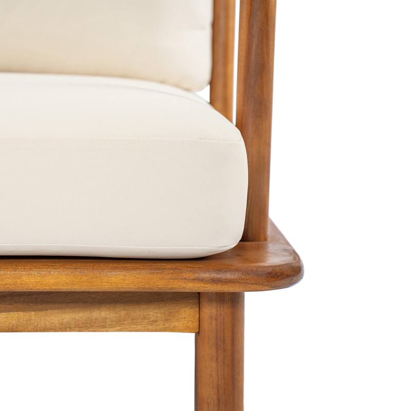 Christopher Knight Home - Canape Modern Outdoor Acacia Wood Loveseat with Water-Resistant Cushions