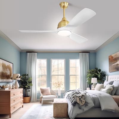 54'' Smart Ceiling Fans with Lights and Remote High CFM Bedroom Quiet Fan APP Control - 54 inch
