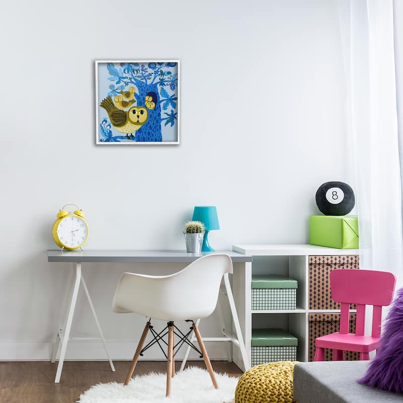 Stupell Playful Owls in Tree Framed Giclee Art Design By Kay Widdowson