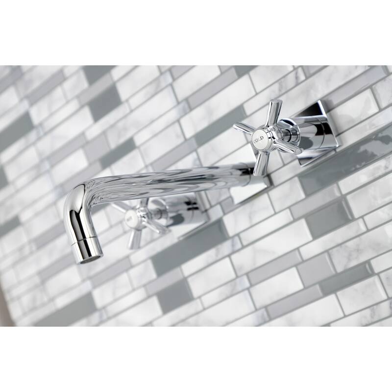Millennium 3-Hole Wall Mount Roman Tub Faucet in Brushed Brass