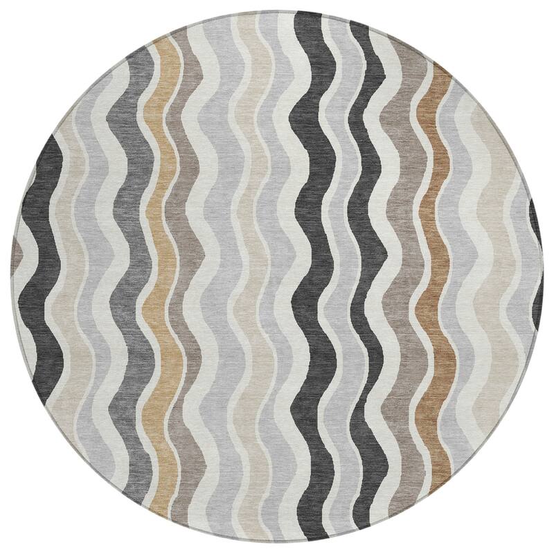 Machine Washable Indoor/ Outdoor Funky Stripe Chantille Rug
