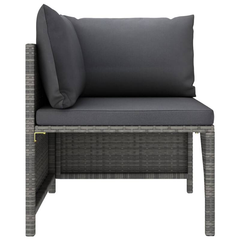 Outdoor 9pc Modular Lounge Sofa Set, Gray Cushions and Poly Rattan