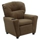 preview thumbnail 151 of 191, Contemporary Kids Recliner with Cup Holder Brown Microfiber