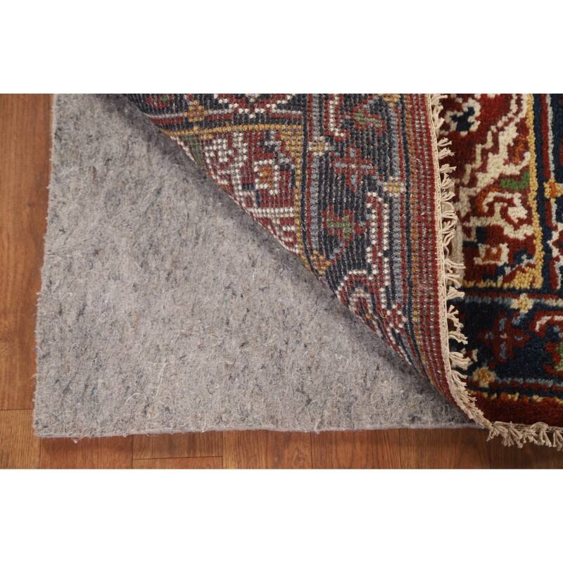 Hand Knotted Oriental 100% Wool Carpet Traditional Medallion Red Heriz (serapi) Area Rug - 3' 0'' X 2' 0''