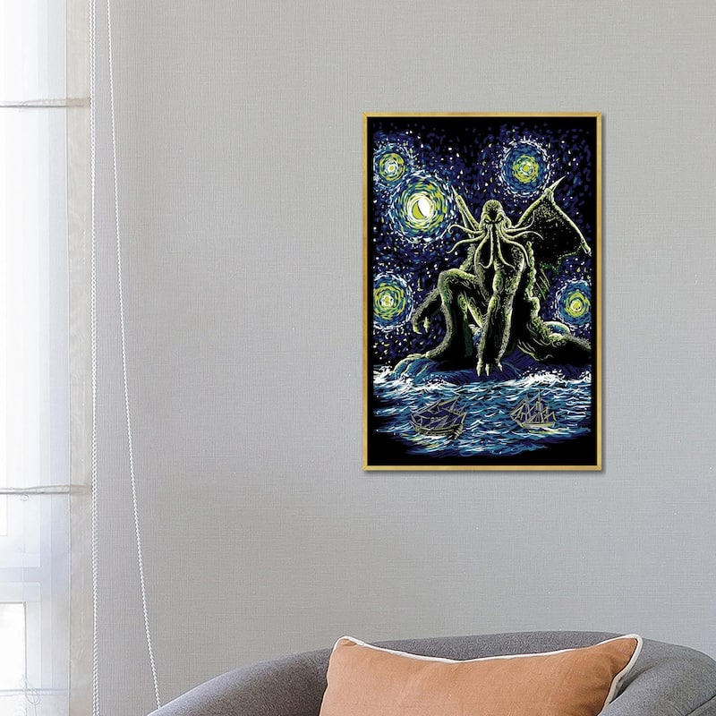 iCanvas "Night Of Cthulhu" by Denis Orio Ibanez Framed Canvas Print