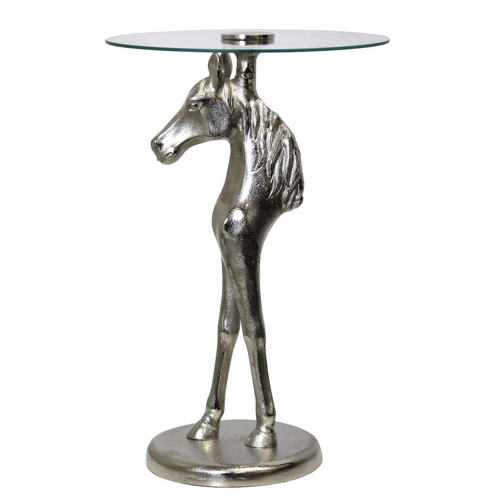 StyleCraft Equestrian Accent Table - Nickel Plated