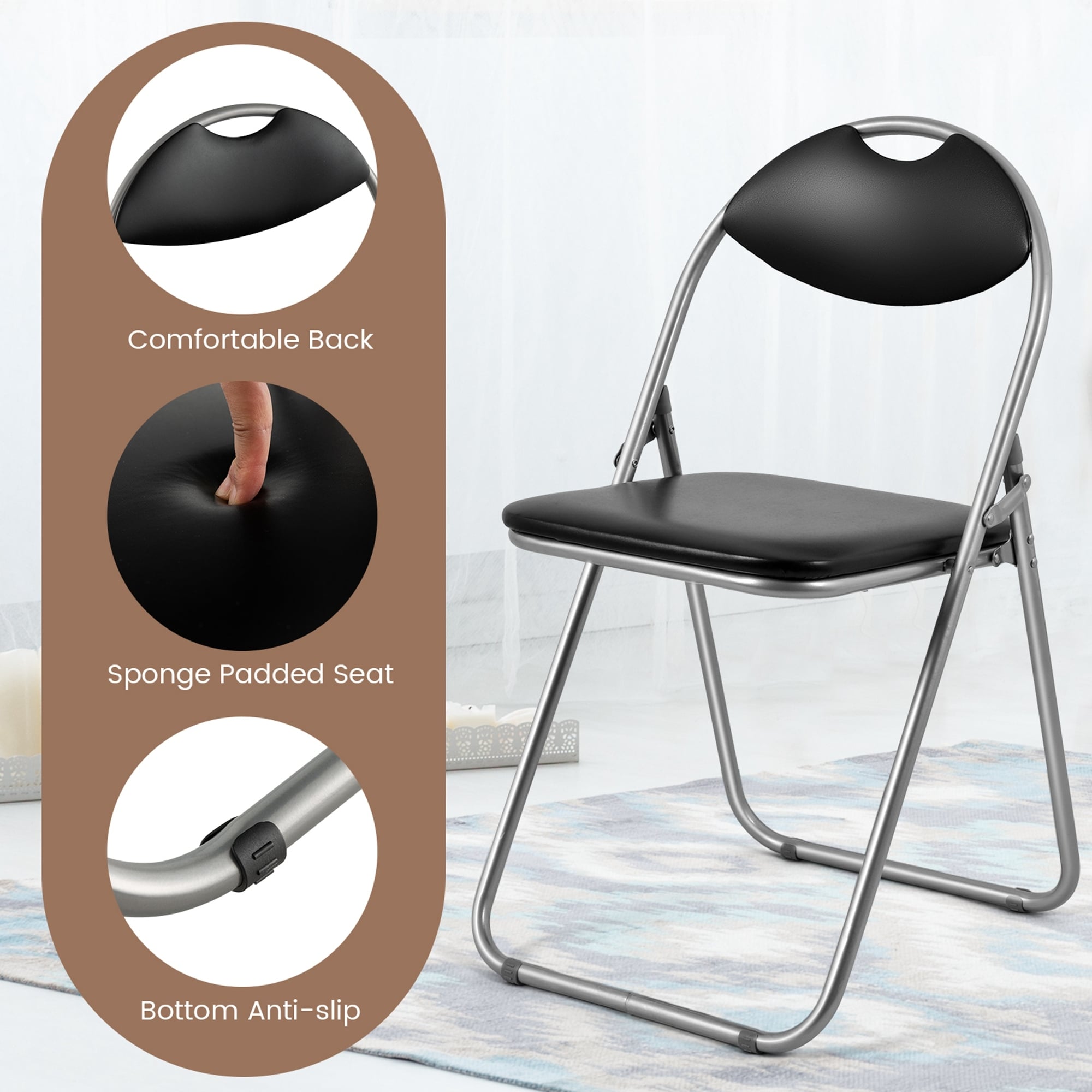 Comfortable folding 2025 chairs for home