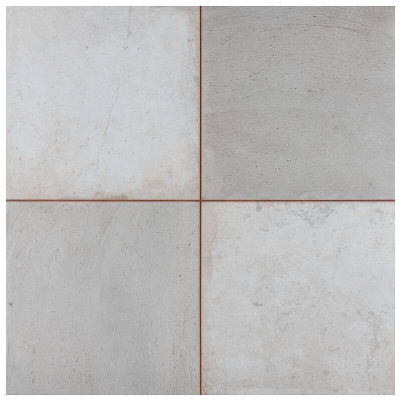 Merola Tile Kings Clay Checker Silver 17-5/8" x 17-5/8" Ceramic Floor and Wall Tile