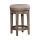 preview thumbnail 2 of 5, City Scape Burnished Beige Upholstered Swivel Console Stool - Width 17" x Depth 17" x Height 25"