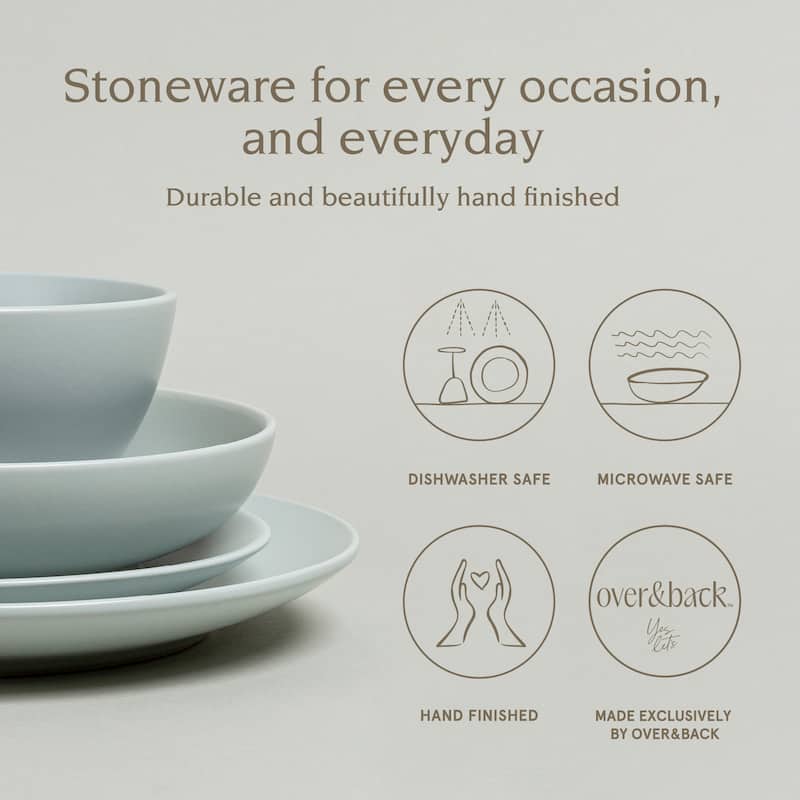 over&back Coupe Semi-Matte Stoneware Dinnerware Set