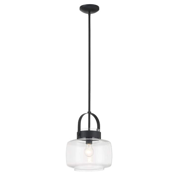 Minka Lavery 3937 WickGlow 11" Wide Pendant with Clear Glass Shade