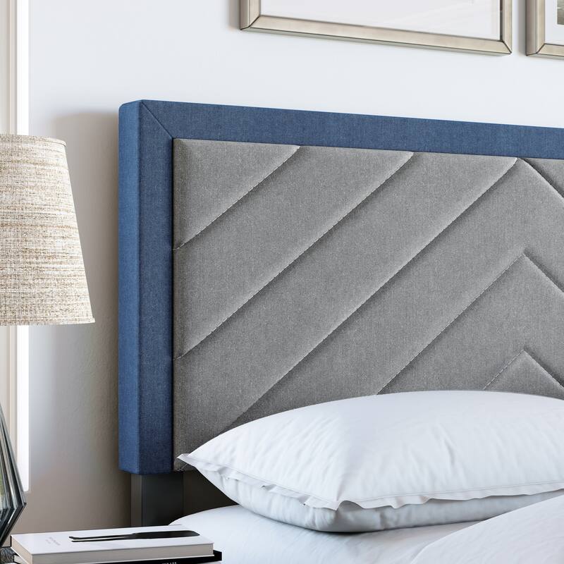 Boyd Sleep Barcelona Diagonal Linen Upholstered Platform Bed Frame