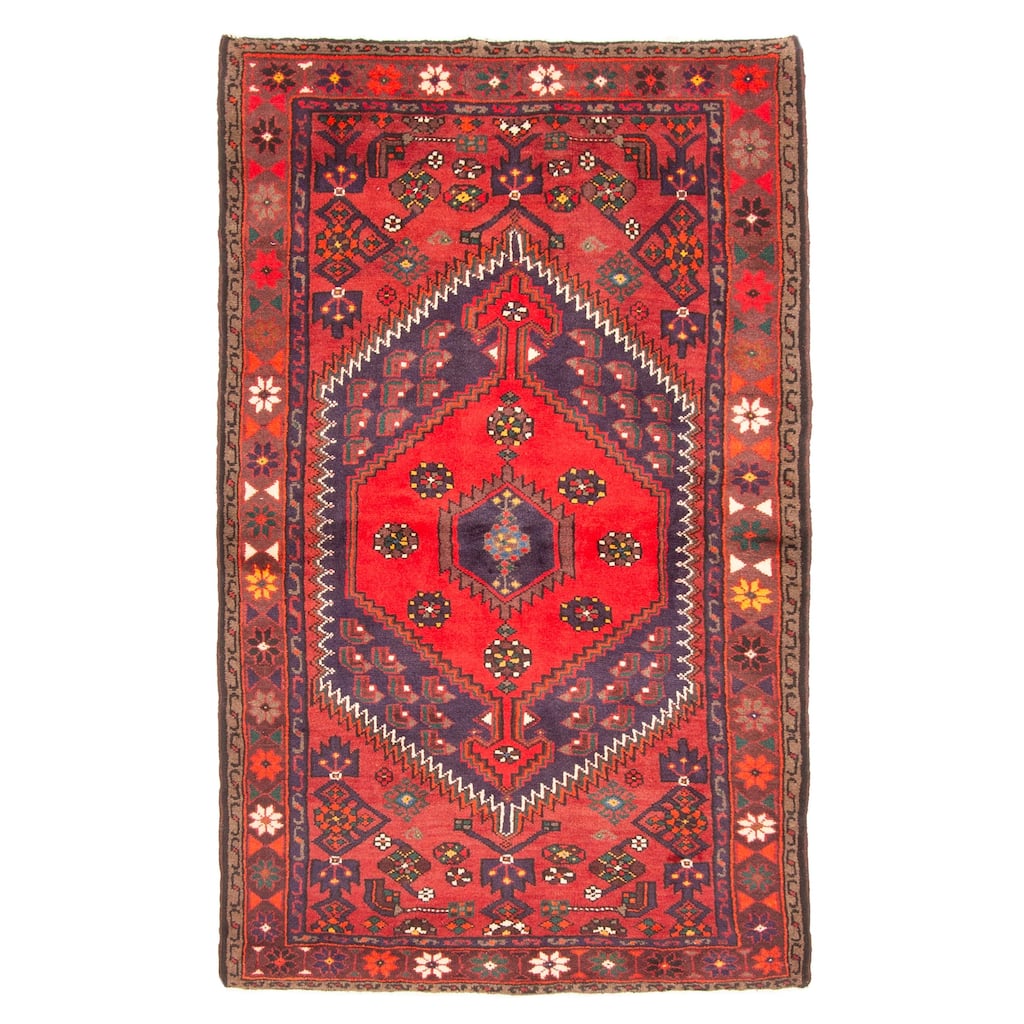 ECARPETGALLERY Hand-knotted Andelz Red Wool Rug - 4'2 x 6'11