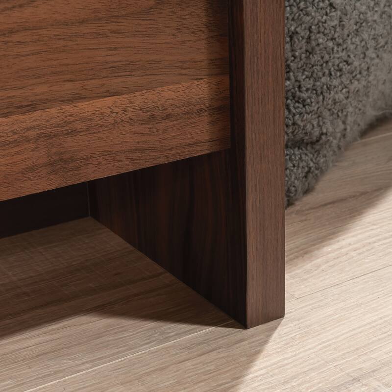 Engineered Wood Mid-Century Modern Bookcase, Brown - 40.91"W x 14.41"D x 32.17"H