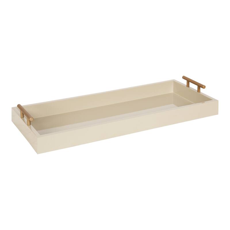 Kate and Laurel Lipton Narrow Rectangle Wood Accent Tray - 10x24 - Sand
