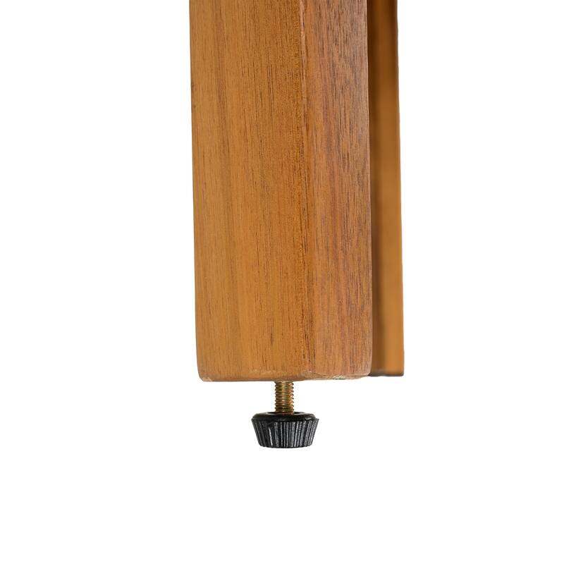 Roomfitters 5-Piece Outdoor Dining Set, Acacia Wood Patio Table and 4 Rope Woven Armchairs with Cushions