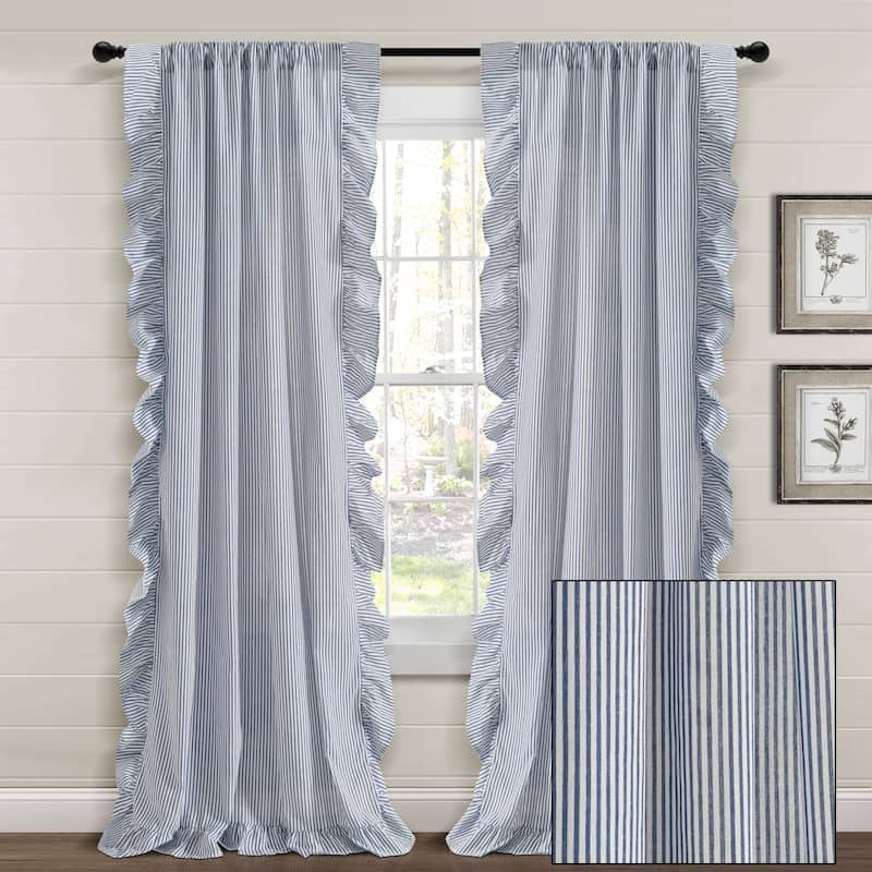 Lush Decor Farmhouse Reyna Ruffle Window Curtain Panels