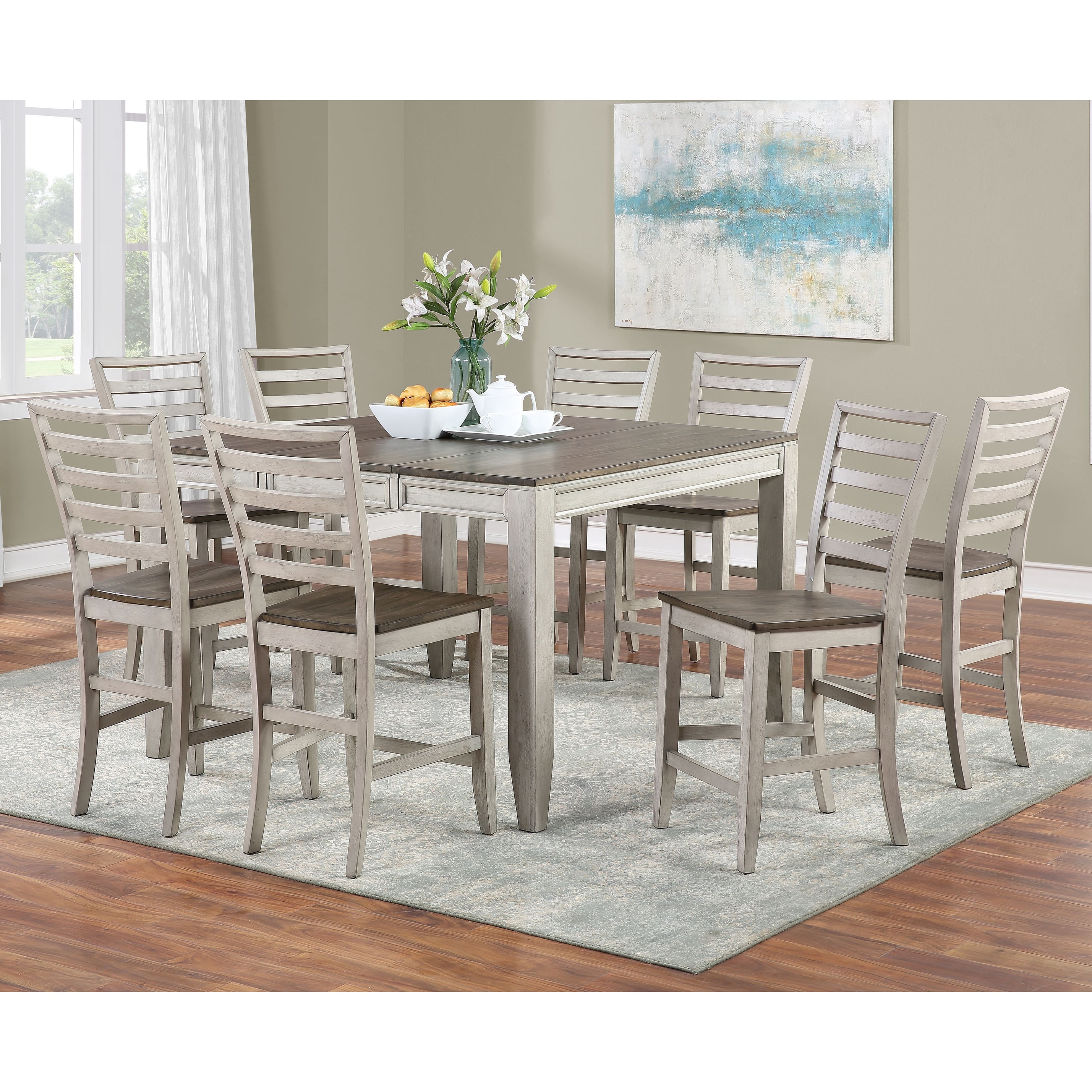 Counter height dining hot sale set for 8