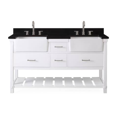 60-Inches Kendia Double Farmhouse Sink Bathroom Vanity